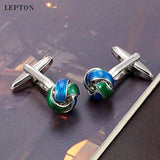 Lepton & Green Knots Cufflinks For Mens French Shirt Cuffs