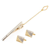 Crystal Cufflink & Tie Clip Set for Men Business Shirts