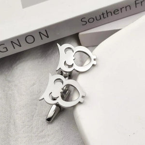 Stainless Steel Owl Cufflinks for Men