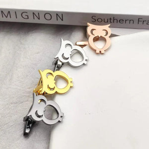 Stainless Steel Owl Cufflinks for Men