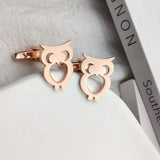 Stainless Steel Owl Cufflinks for Men