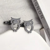 Stainless Steel Owl Cufflinks for Men