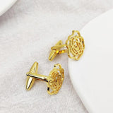 Men's Rose Carved Stainless Steel Cufflinks