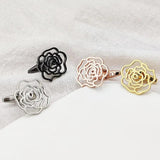 Men's Rose Carved Stainless Steel Cufflinks