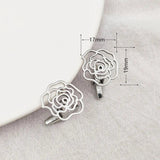 Men's Rose Carved Stainless Steel Cufflinks