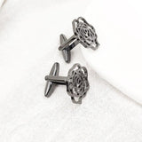 Men's Rose Carved Stainless Steel Cufflinks