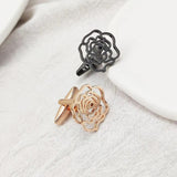 Men's Rose Carved Stainless Steel Cufflinks