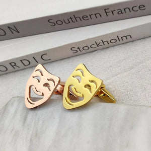Ghost Face Mask Cuff Links Silver Stainless Steel Jewelry Wedding