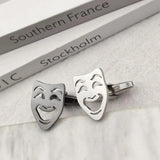 Ghost Face Mask Cuff Links Silver Stainless Steel Jewelry Wedding