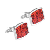 NVT Red Enamel Cufflinks For Mens High Cuff Buttons