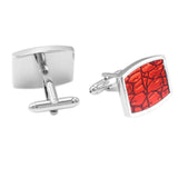NVT Red Enamel Cufflinks For Mens High Cuff Buttons