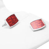 NVT Red Enamel Cufflinks For Mens High Cuff Buttons
