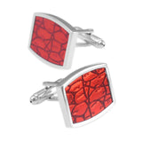 NVT Red Enamel Cufflinks For Mens High Cuff Buttons