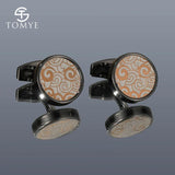 Men's High Round Decorative Pattern Metal Cufflinks