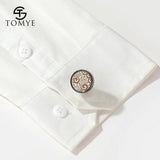 Men's High Round Decorative Pattern Metal Cufflinks