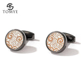 Men's High Round Decorative Pattern Metal Cufflinks
