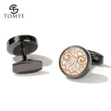 Men's High Round Decorative Pattern Metal Cufflinks