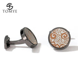 Men's High Round Decorative Pattern Metal Cufflinks