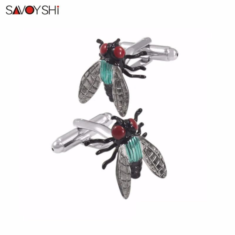 Colorful Insect Fly Cufflinks for Mens Shirt