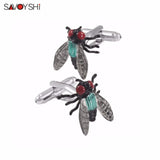 Colorful Insect Fly Cufflinks for Mens Shirt
