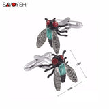 Colorful Insect Fly Cufflinks for Mens Shirt