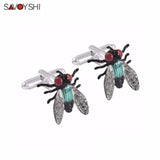 Colorful Insect Fly Cufflinks for Mens Shirt