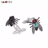 Colorful Insect Fly Cufflinks for Mens Shirt