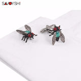Colorful Insect Fly Cufflinks for Mens Shirt