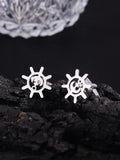 Navy Sailboat Rudder Cufflinks for Men and Women