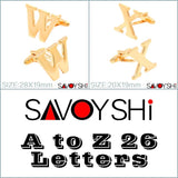 Gold-color Letter Cufflinks for Mens Shirt Cuff, Wedding Jewelry