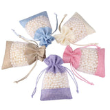 5pcs Organza Linen Drawstring Bags Wedding Sachet Gift