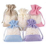 5pcs Organza Linen Drawstring Bags Wedding Sachet Gift