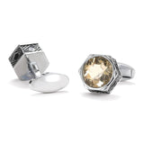 Men's Brown Crystal Hexagon Cufflinks XK22S023