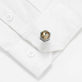 Men's Brown Crystal Hexagon Cufflinks XK22S023