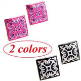 Flower Epoxy Cufflink in 2 Colors Enamel
