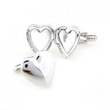 Photo Frame Cufflink Heart Circle Cuff Link Set