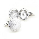Photo Frame Cufflink Heart Circle Cuff Link Set
