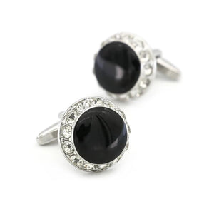 Enamel Men's Cuff Links Silver Plated