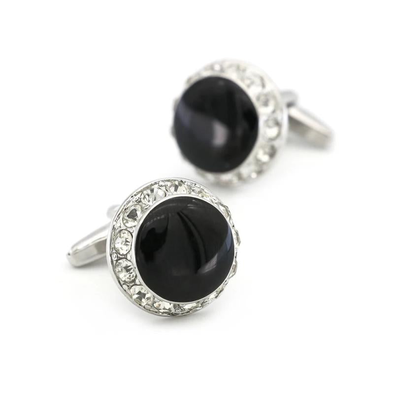 Enamel Men's Cuff Links Silver Plated