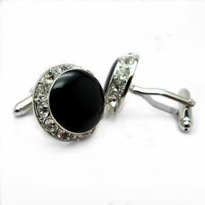Enamel Men's Cuff Links Silver Plated
