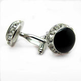 Enamel Men's Cuff Links Silver Plated