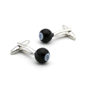 Men's Pool Eight Ball Cufflinks Brass Material Snooker Cuff Links