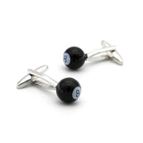 Men's Pool Eight Ball Cufflinks Brass Material Snooker Cuff Links