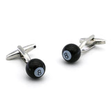Men's Pool Eight Ball Cufflinks Brass Material Snooker Cuff Links