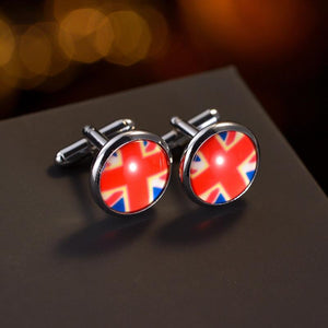 Flag Cufflinks Men's Round Cufflinks Business Wedding Groom Gift