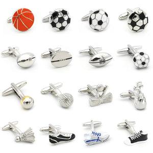 Men's Football Cufflinks Brass Material Various Sport Designs Option Cuff Links