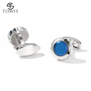Men's XK20S080 Classic Round Silver Cuff links