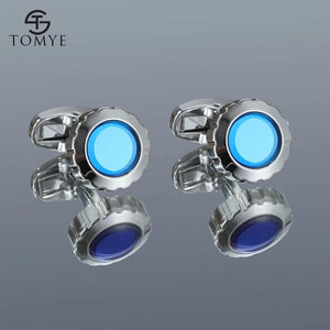 Men's XK20S080 Classic Round Silver Cuff links