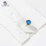 Men's XK20S080 Classic Round Silver Cuff links
