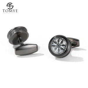 Cufflinks Men XK20S077 Grey Round Pattern Formal Shirt Button Wedding